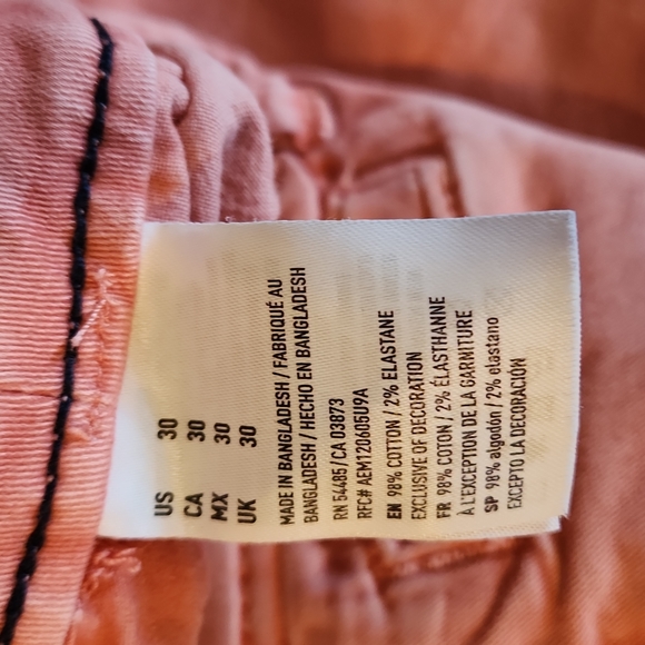 American Eagle Chino Shorts Men's 30 Pink Classic fit Active Lived In - Picture 6 of 11